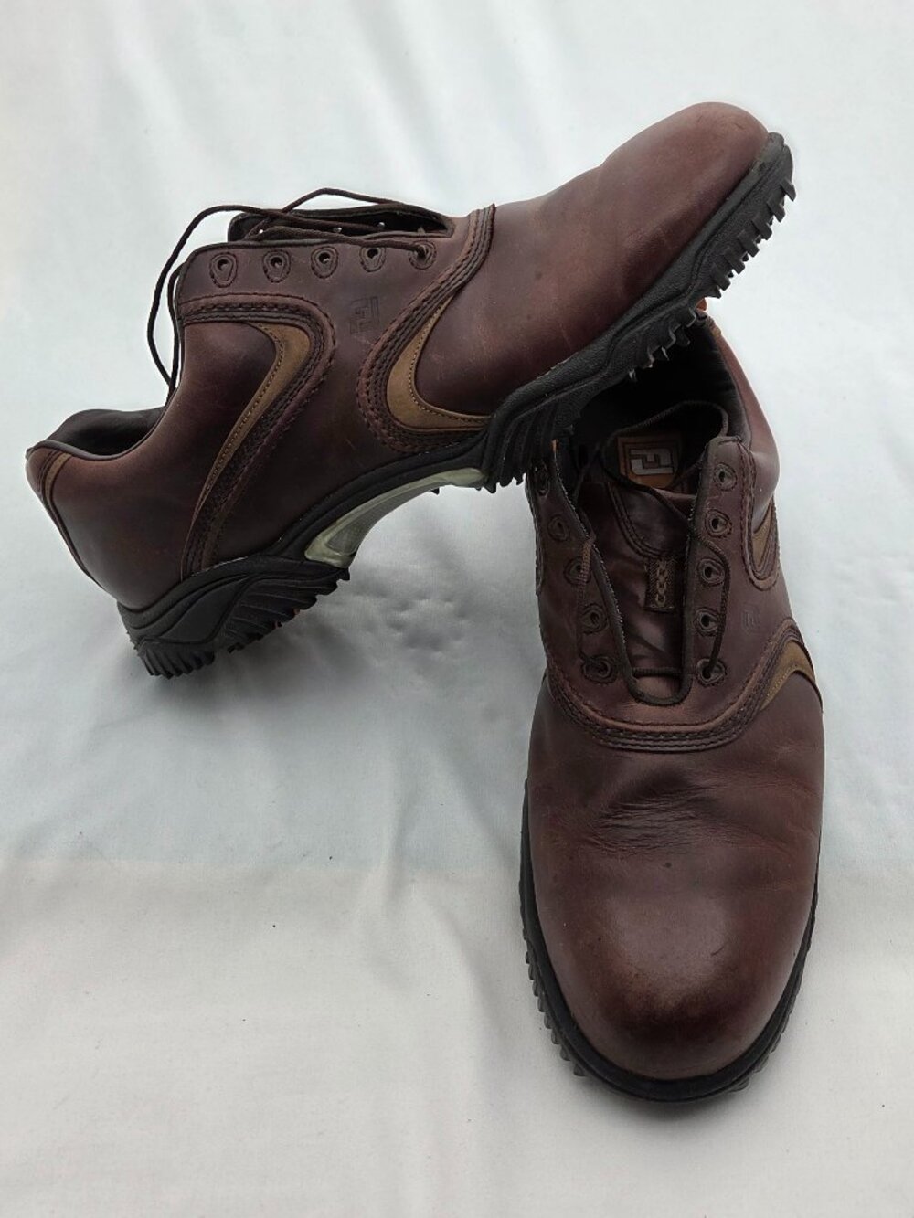 FootJoy Contour Series Brown Leather Spiked Golf Shoes Men's Size 12M